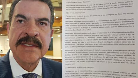 Bloque Dignidad liderado por Manfred Reyes Villa para salvar a Bolivia