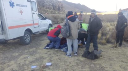 Vuelco de surubí en la ruta Oruro-Potosí