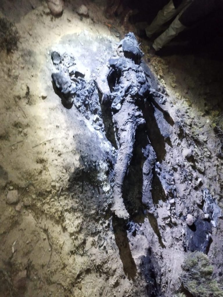 Cuerpo calcinado hallado en Marca Lagunillas