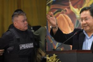 Presidente Luis Arce y el excomandante del Ejército, general Juan José Zúñiga