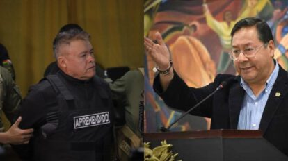 Presidente Luis Arce y el excomandante del Ejército, general Juan José Zúñiga