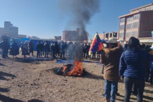 Evo Morales y sus simpatizantes en El Alto