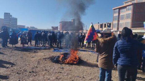 Evo Morales y sus simpatizantes en El Alto
