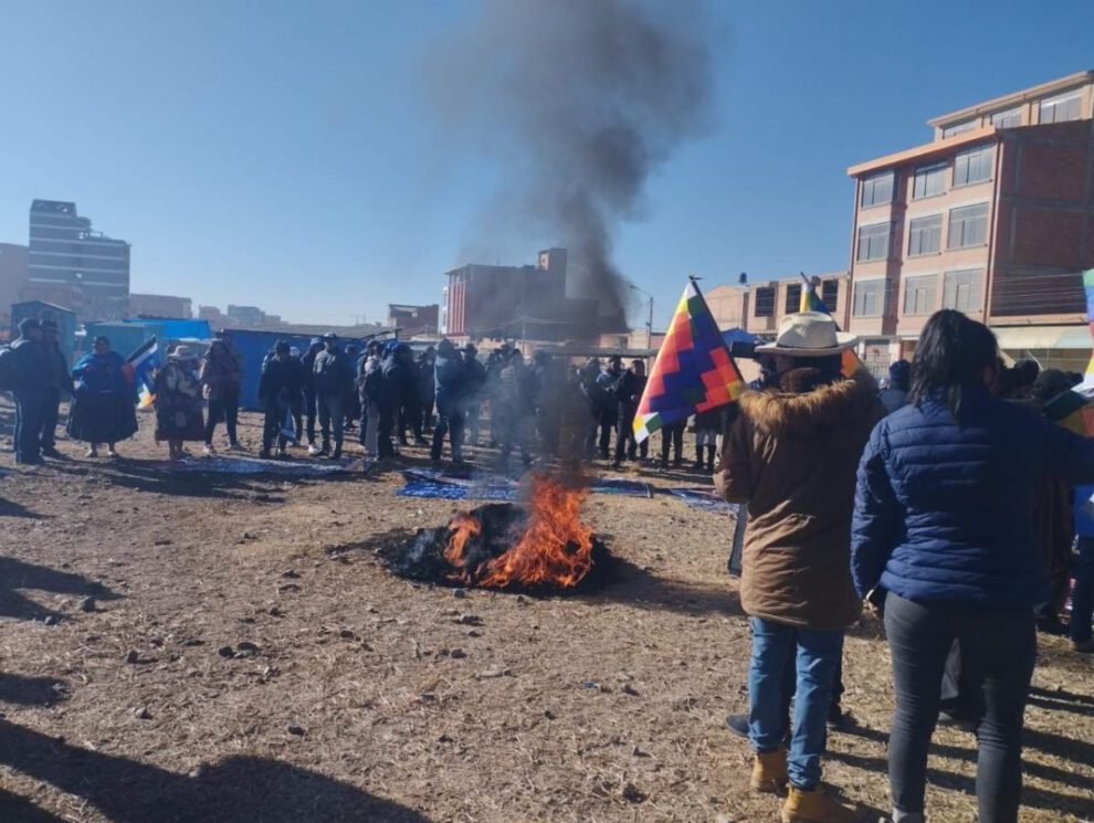 Evo Morales y sus simpatizantes en El Alto