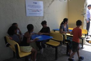 Venezolanos en el exterior esperando en un albergue en Ciudad Juárez, México