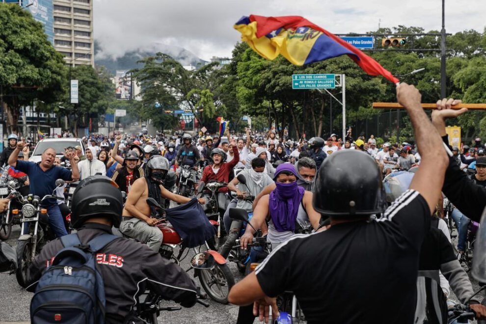 Protestas en Caracas por cuestionada elección presidencial en Venezuela