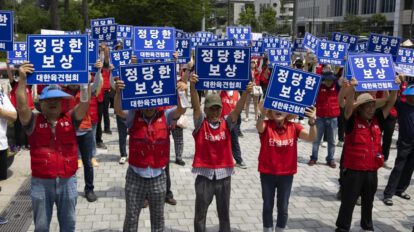 Protesta en Corea del Sur sobre la prohibición de carne de perro
