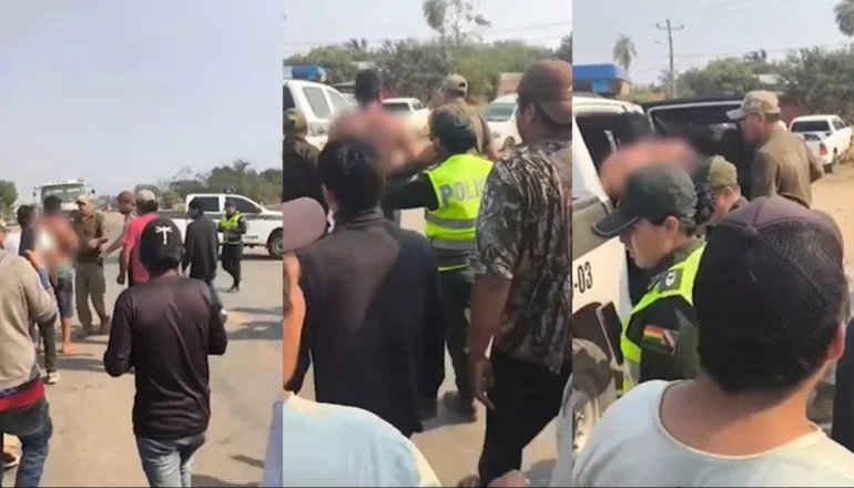 Hombre intenta pasar bloqueo San Julián amenazando con arma de fuego