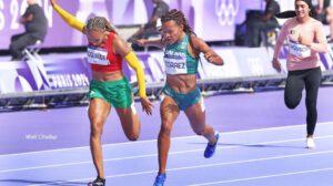 Guadalupe Tórrez en los 100 metros de los Juegos Olímpicos de París 2024