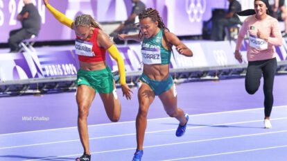 Guadalupe Tórrez en los 100 metros de los Juegos Olímpicos de París 2024
