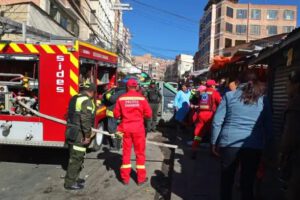 Incendio en mercado de La Paz