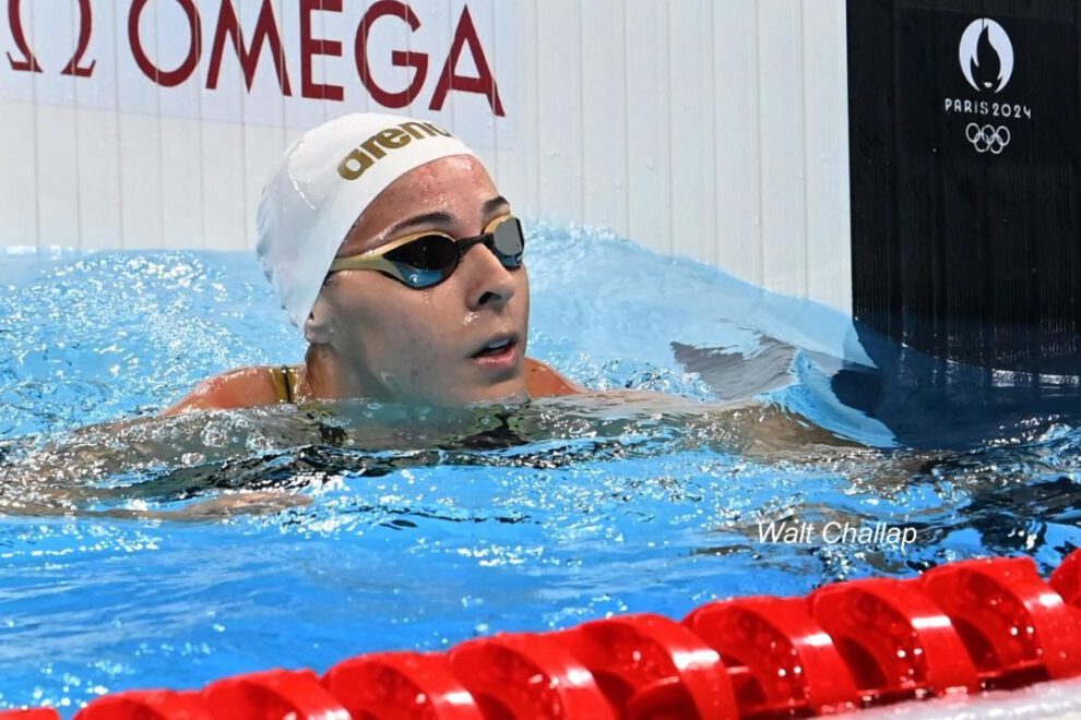 María José Ribera en los 50 metros libre en París 2024