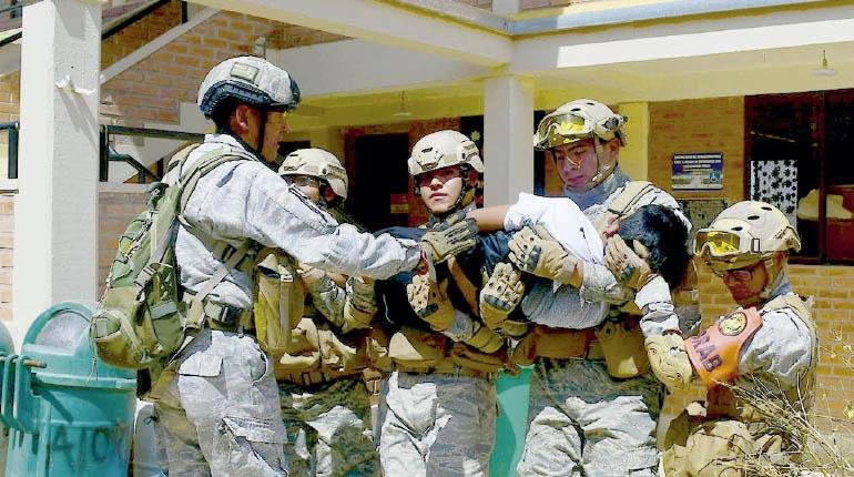 Simulacro de respuesta ante sismo en Cochabamba