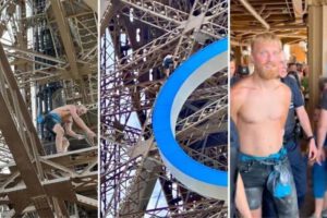 Hombre arrestado tras escalar la Torre Eiffel