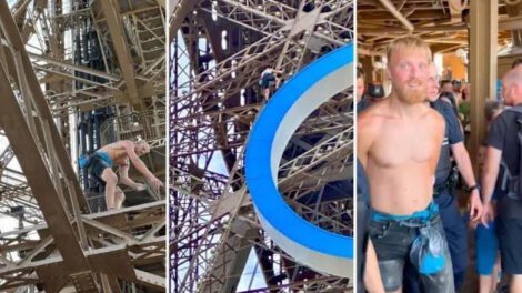 Hombre arrestado tras escalar la Torre Eiffel
