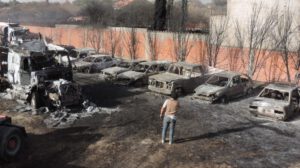 Incendio en Tarija que calcinó más de 60 vehículos