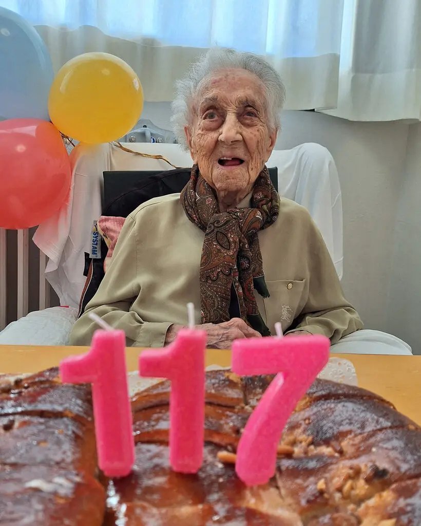 María Branyas Morera celebrando su 117 cumpleaños