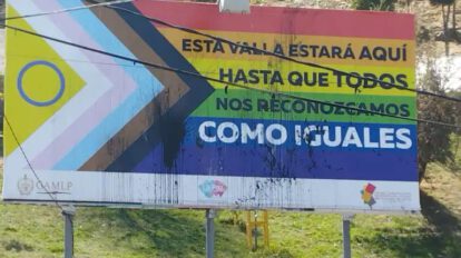 Vandalismo contra valla de inclusión en La Paz