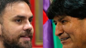 Ministro de Gobierno, Eduardo del Castillo y expresidente Evo Morales