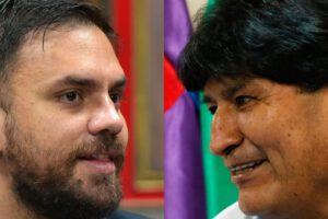 Ministro de Gobierno, Eduardo del Castillo y expresidente Evo Morales