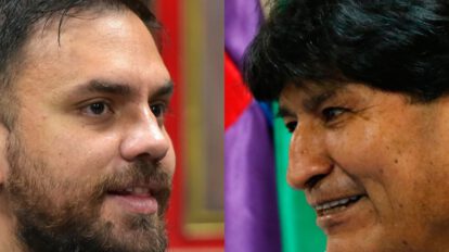 Ministro de Gobierno, Eduardo del Castillo y expresidente Evo Morales