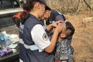Brigadas médicas en incendios forestales en Bolivia