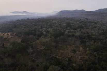 Fotografía de un incendio forestal en Bolivia