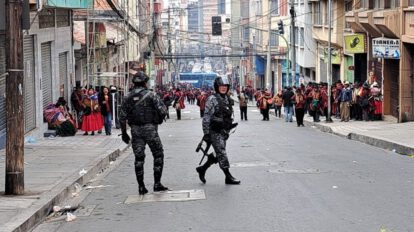 Enfrentamiento UTOP Ponchos Rojos en La Paz