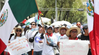 Protestas en el Senado sobre elección judicial en México