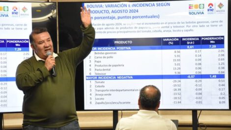 Inflación en agosto alcanza 1,58% según Humberto Arandia del INE