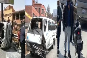 Triple colisión en La Paz