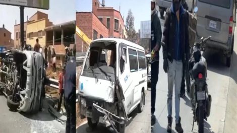 Triple colisión en La Paz