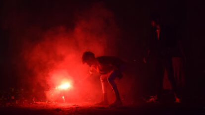 Contaminación en Nueva Delhi durante el festival Diwali