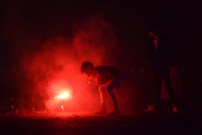 Contaminación en Nueva Delhi durante el festival Diwali
