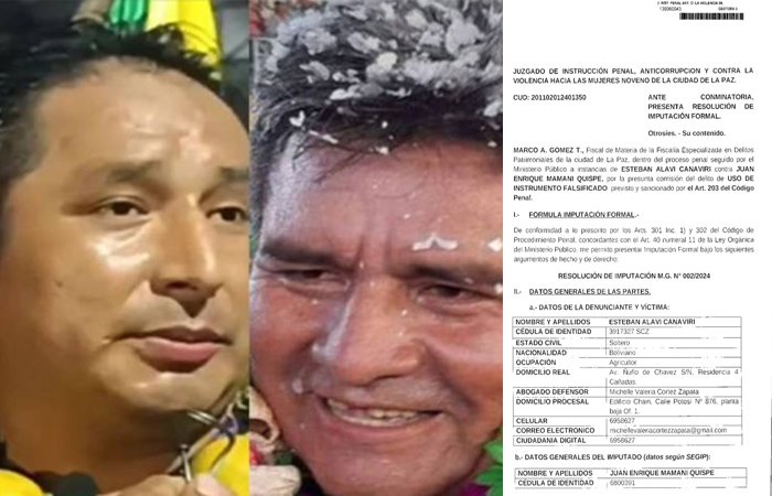 Juan Mamani imputado por uso de sellos falsificados