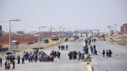 bloqueo de caminos en La Paz