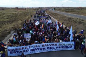 Movilización Evo Morales desde Caracollo hacia La Paz