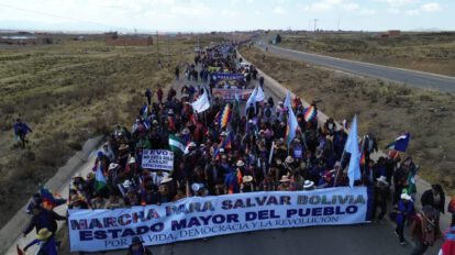 Movilización Evo Morales desde Caracollo hacia La Paz