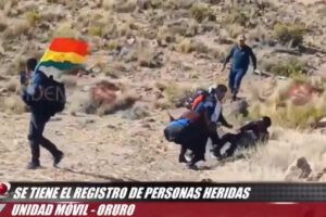 Agresiones a periodistas en la marcha de Evo Morales