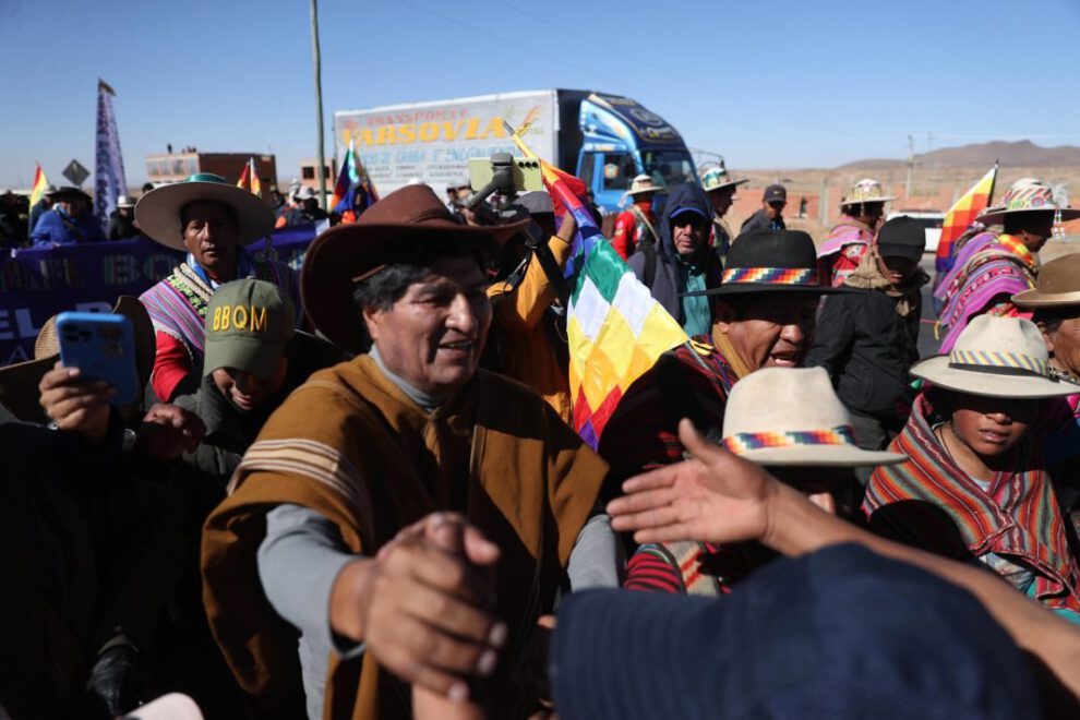 Marcha para salvar Bolivia liderada por Evo Morales