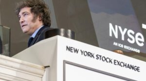 Javier Milei durante su visita a Nueva York