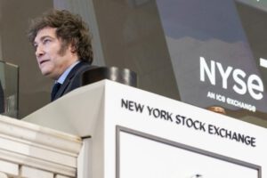 Javier Milei durante su visita a Nueva York