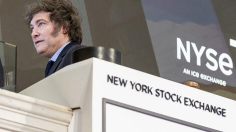 Javier Milei durante su visita a Nueva York