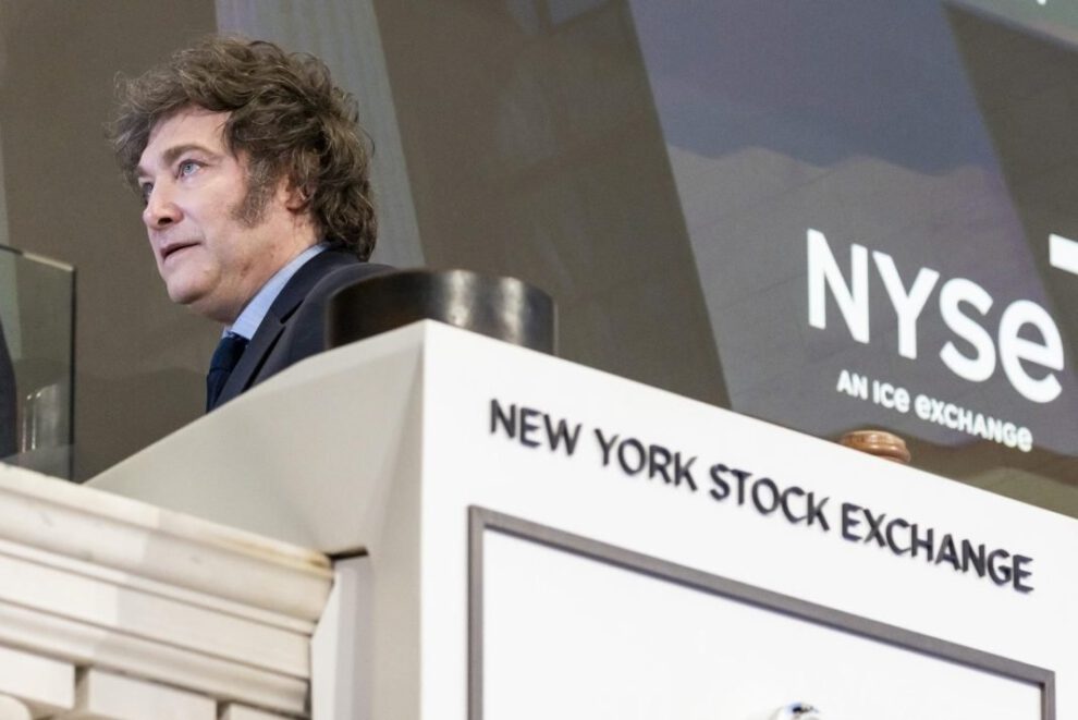 Javier Milei durante su visita a Nueva York