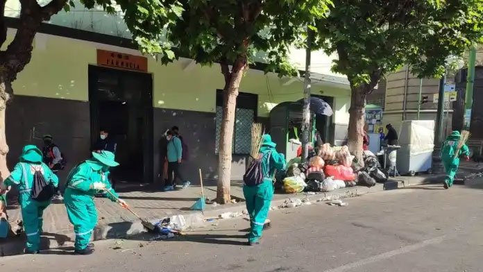 Basura acumulada en La Paz tras marchas de Evo Morales y Luis Arce