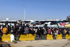 Refugiados en Siria huyendo del conflicto en Líbano