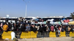 Refugiados en Siria huyendo del conflicto en Líbano