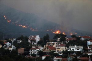 Incendio forestal en Grecia
