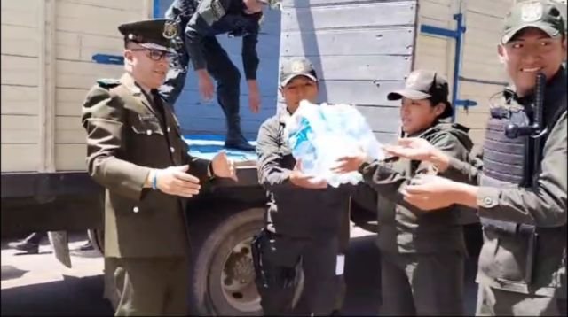 Ayuda humanitaria Chiquitanía enviada por la Policía de Potosí