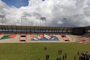 Buses municipales El Alto para el partido Bolivia-Colombia